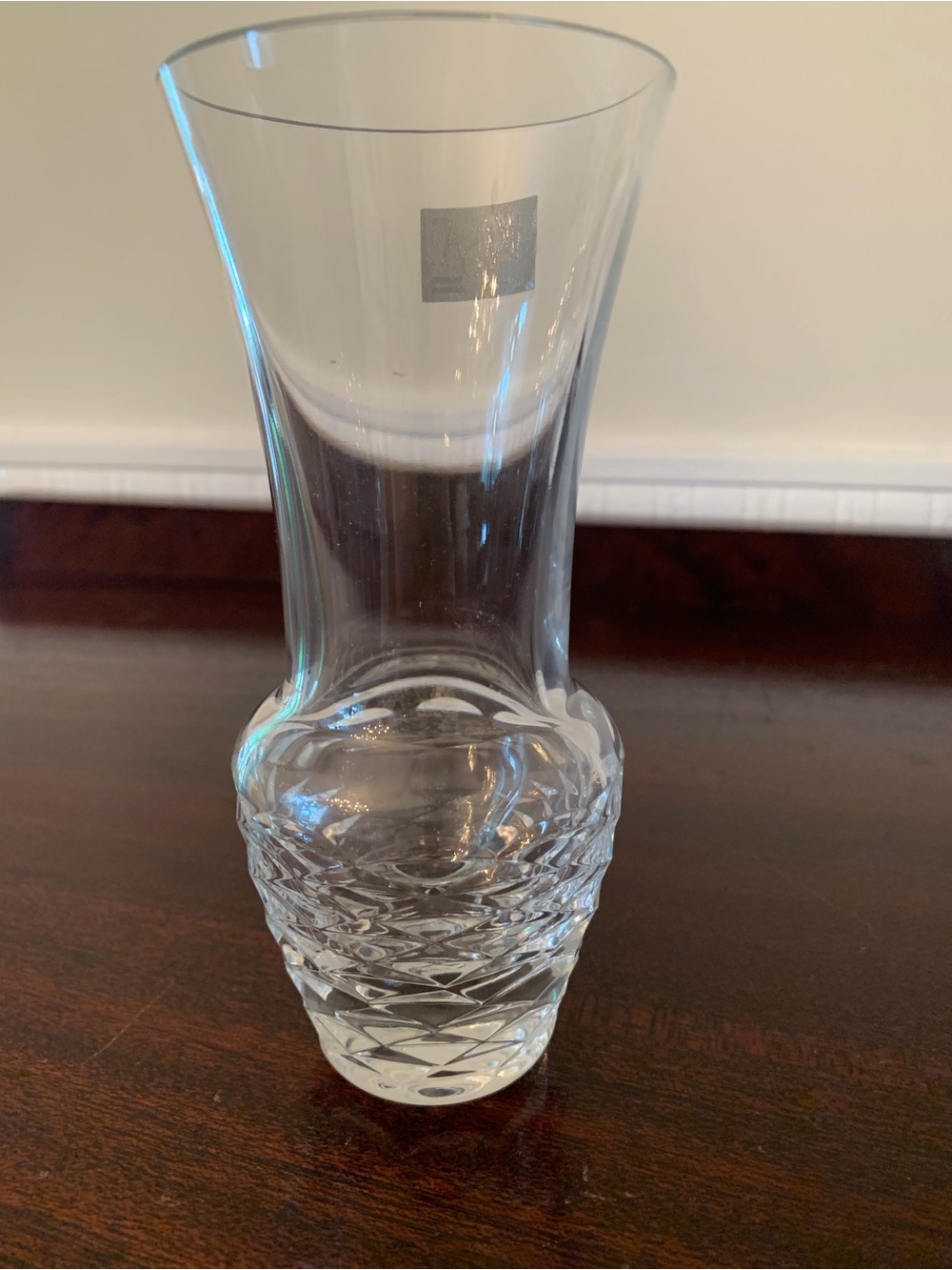 Clear Cut-Pattern Crystal Vase - Tall Glass Vase